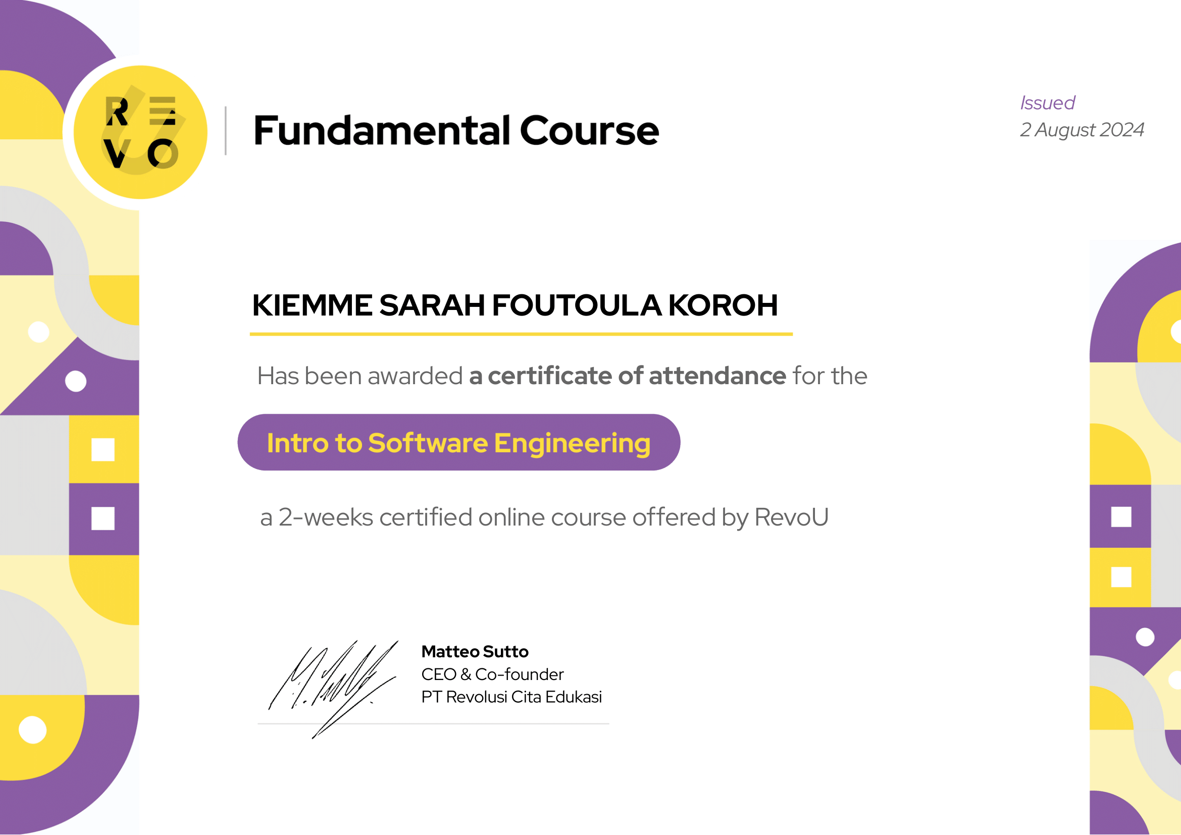 Certificates